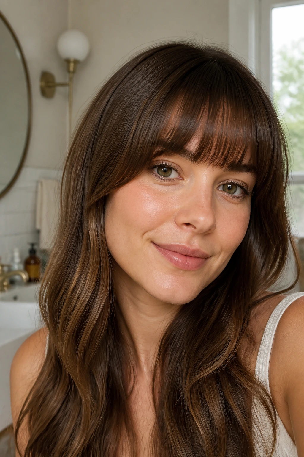 Close-up of a neatly groomed fringe with a gentle bend