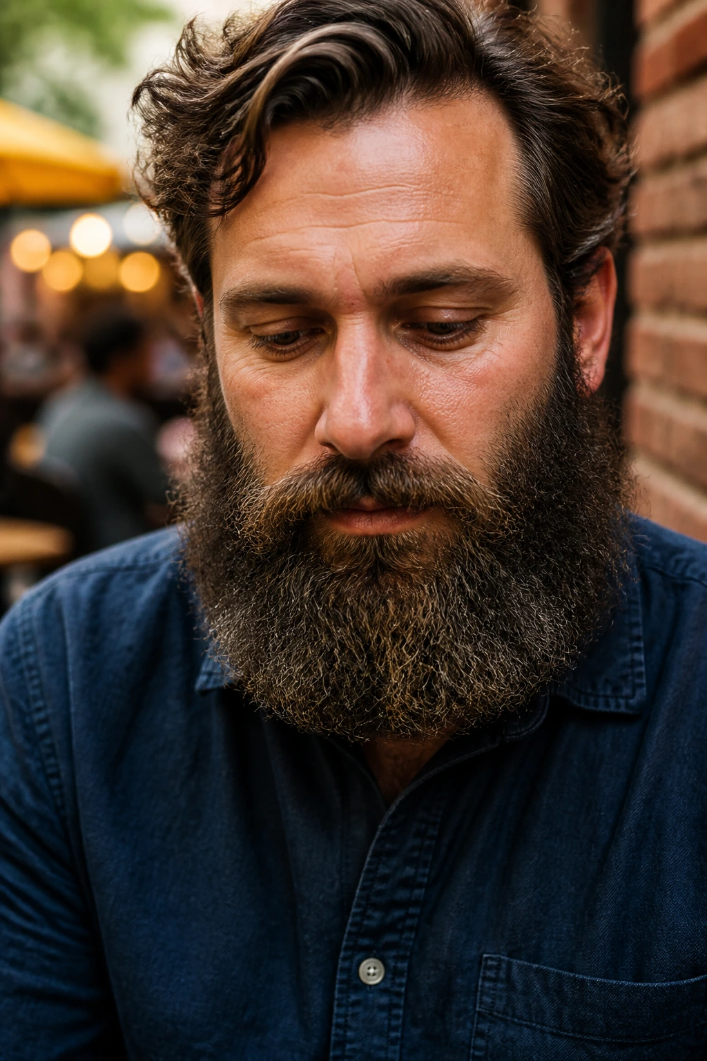 Front portrait of a man with a Garibaldi beard