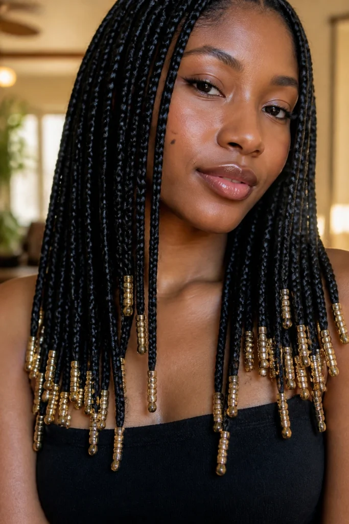 25 Knotless Braid With Beads for a Polished Look