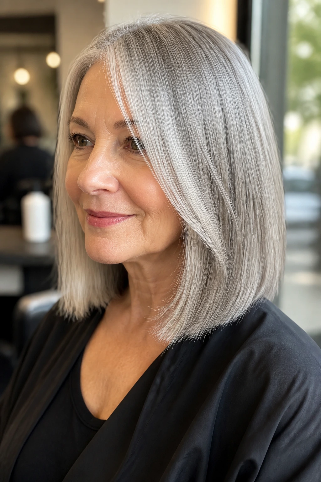 Real person with fine gray lob showing blunt perimeter and thickness illusion