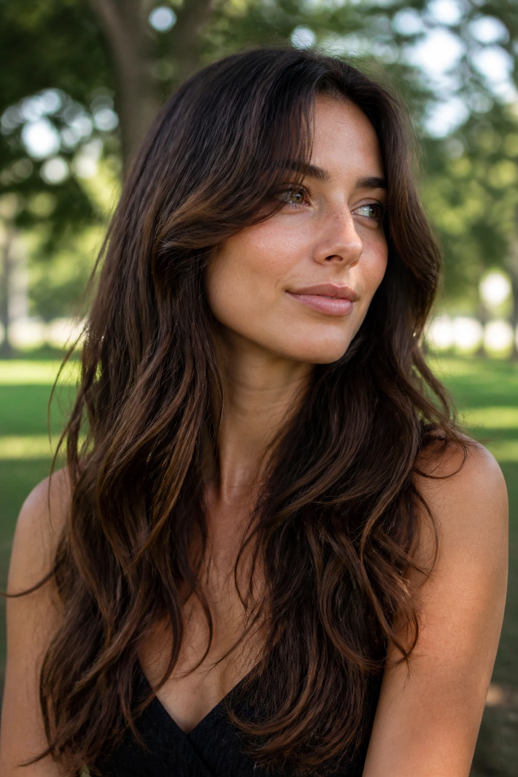 Portrait of a person with grow-out shape haircut.