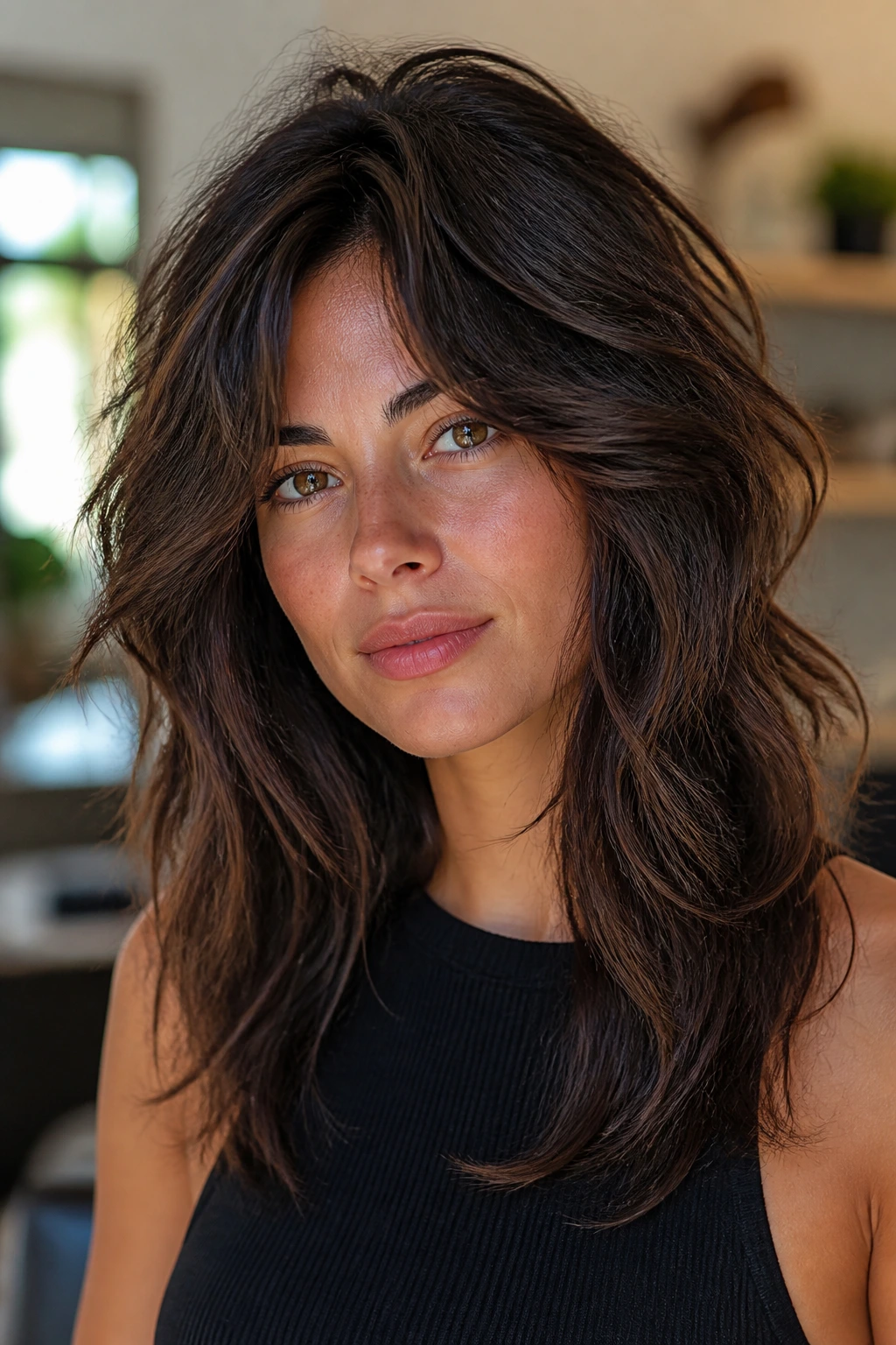 Portrait showing different hair densities and textures on a real person