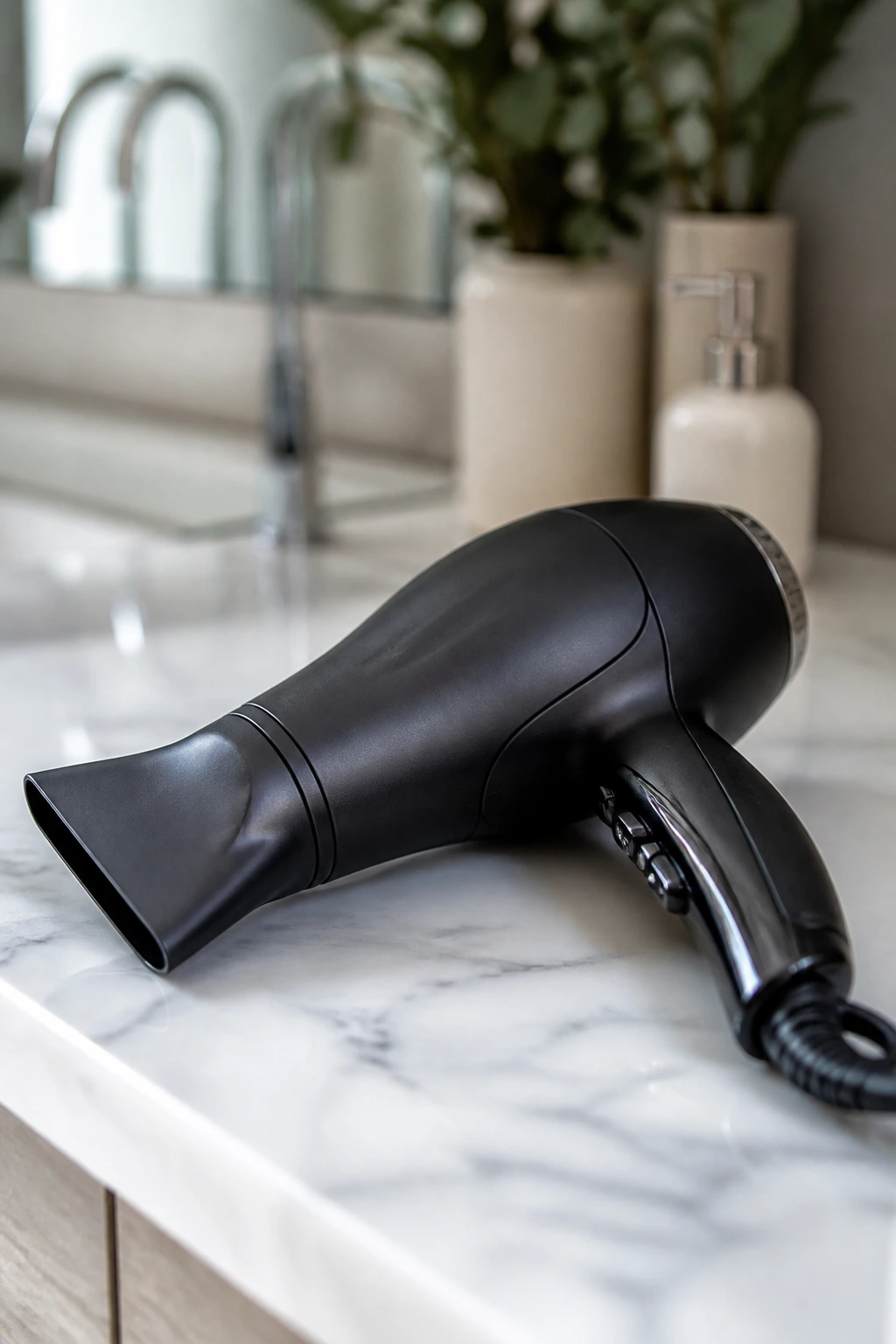 Close-up of a single hair styling tool on a clean surface