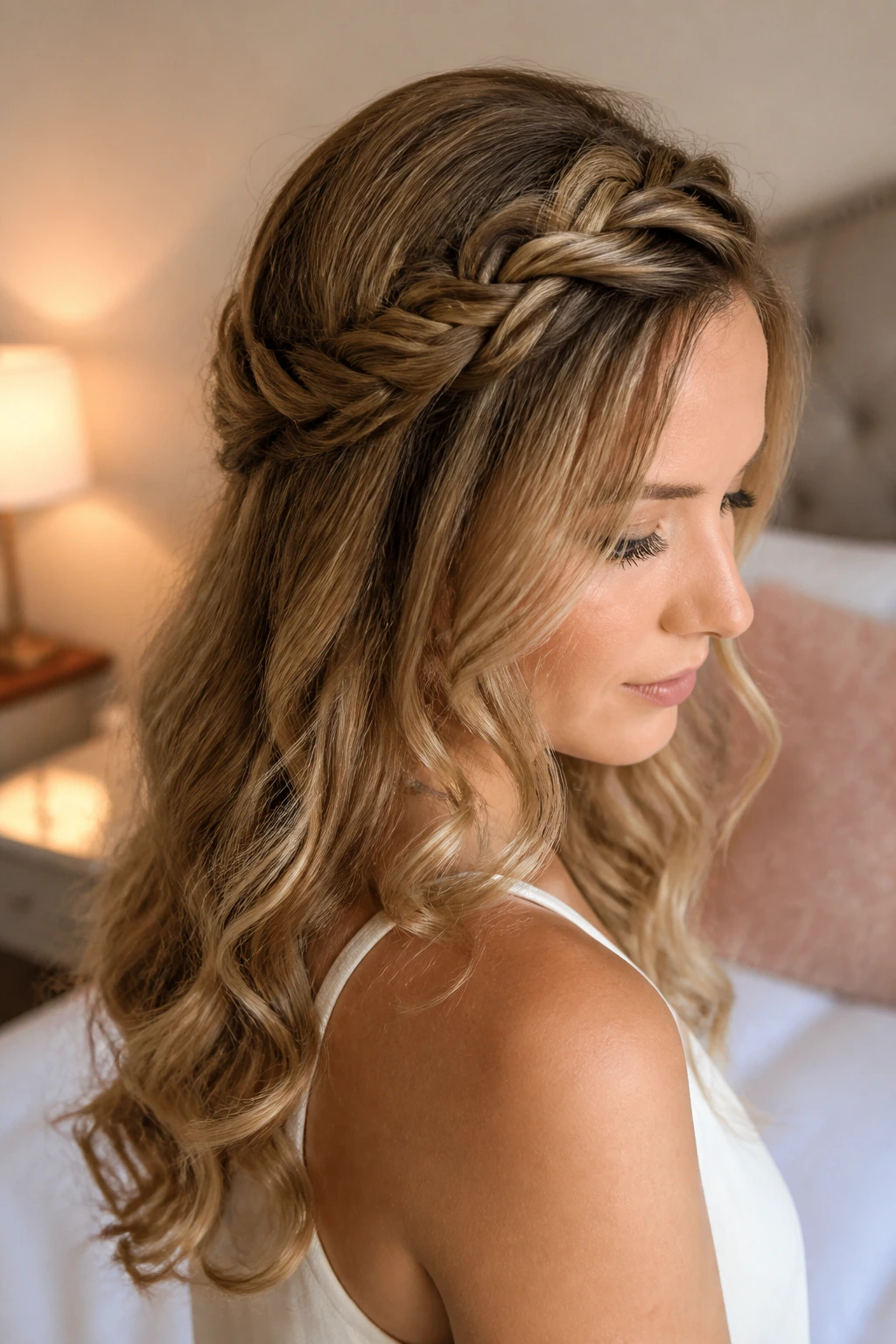 Close-up profile of a half-crown fishtail with curled ends