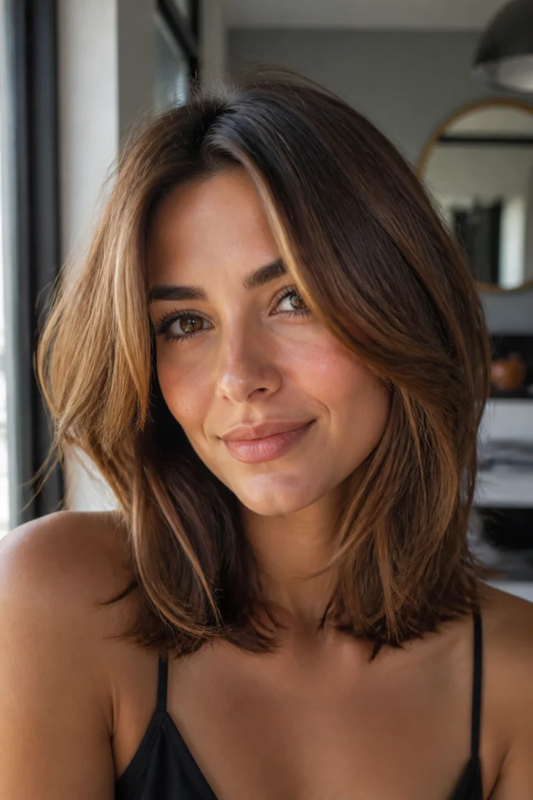 25 Brunette Lob Haircuts for Rich Warm Tones
