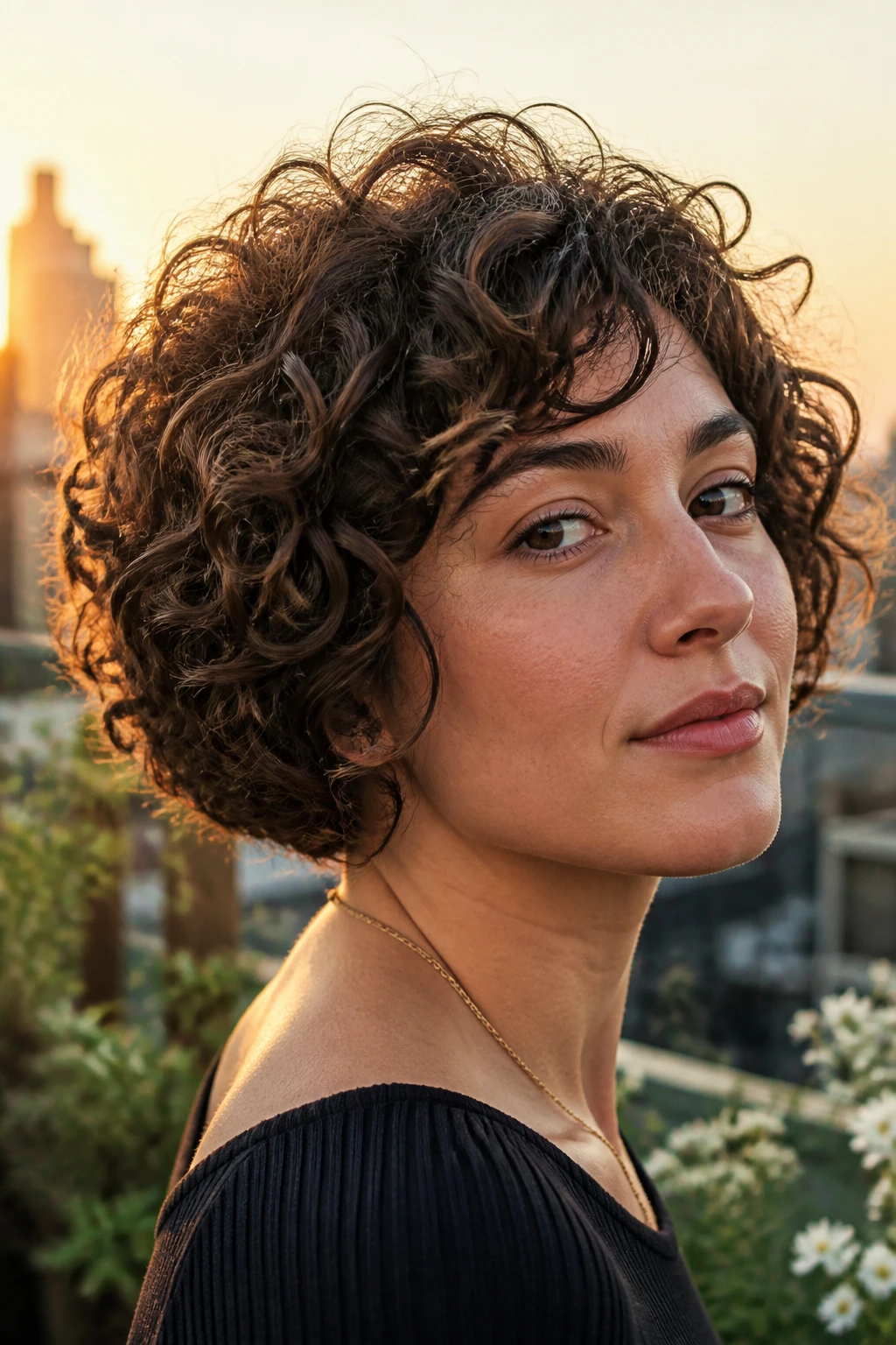 Close-up of real person with Hidden-Layer Bob hairstyle