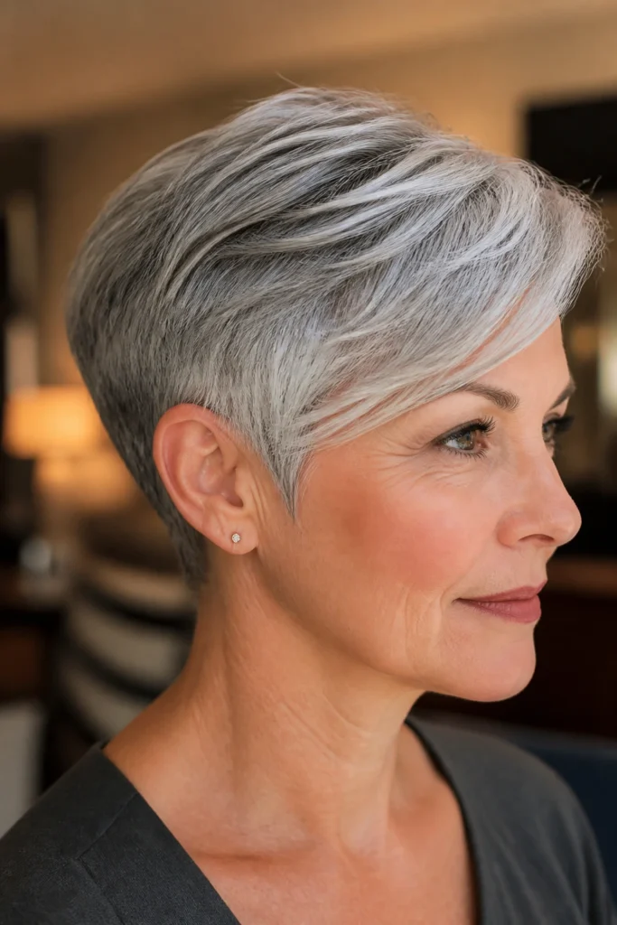 21 Short Hair With Silver Highlights for Older Women