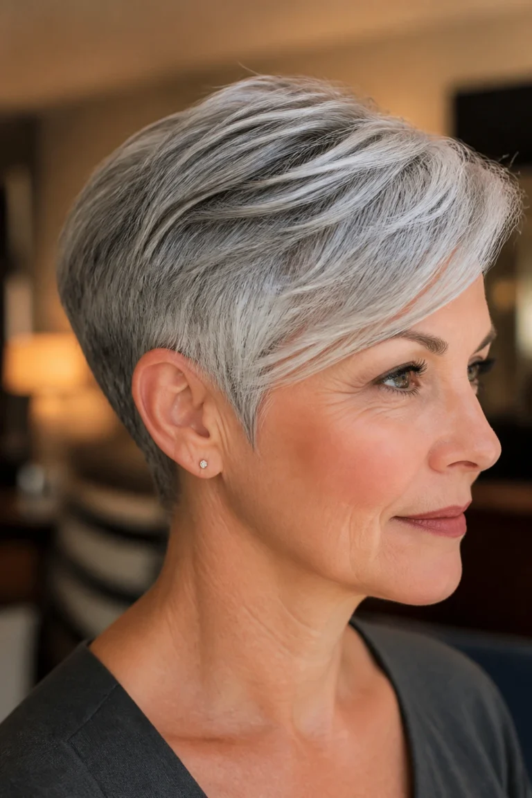 21 Short Hair With Silver Highlights for Older Women