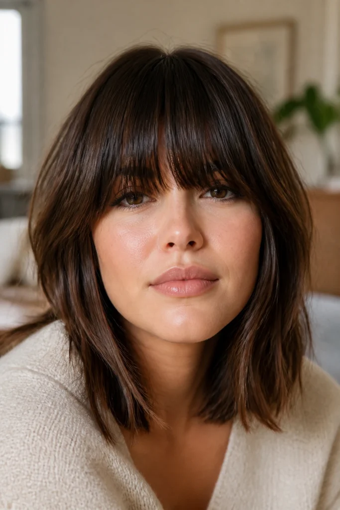 28 Straight Across Bangs for Square Faces