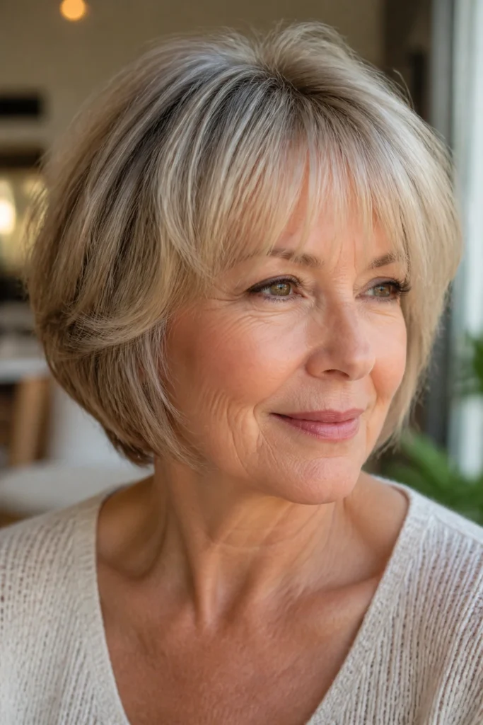 20 Short Hairstyles for Women Over 60 With Bangs