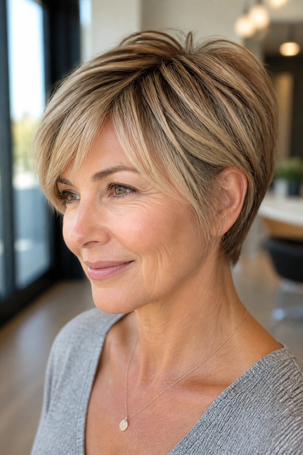 Close-up portrait of a real person with layered crop and babylights