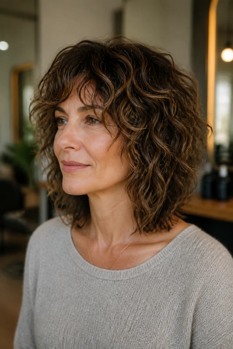 19 Shaggy Bobs for Curly Hair Over 40
