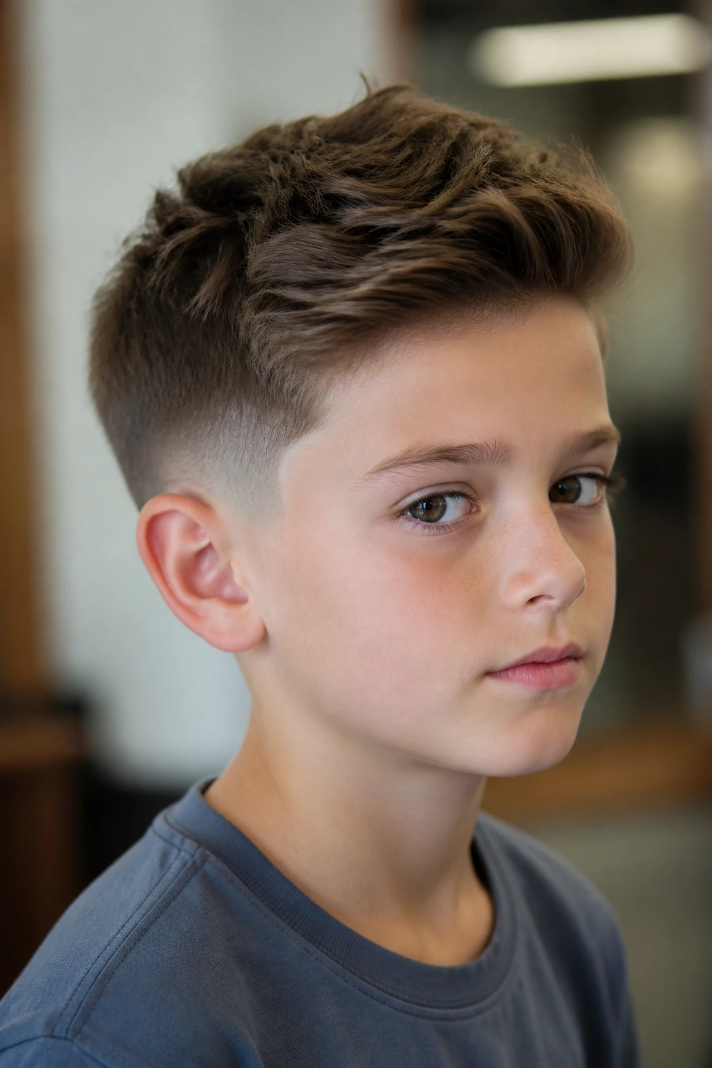 Close-up of a real child with a longer crown and low taper