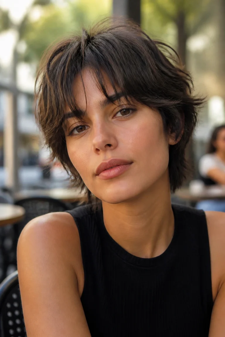 33 Short Shaggy Haircuts With Curtain Bangs