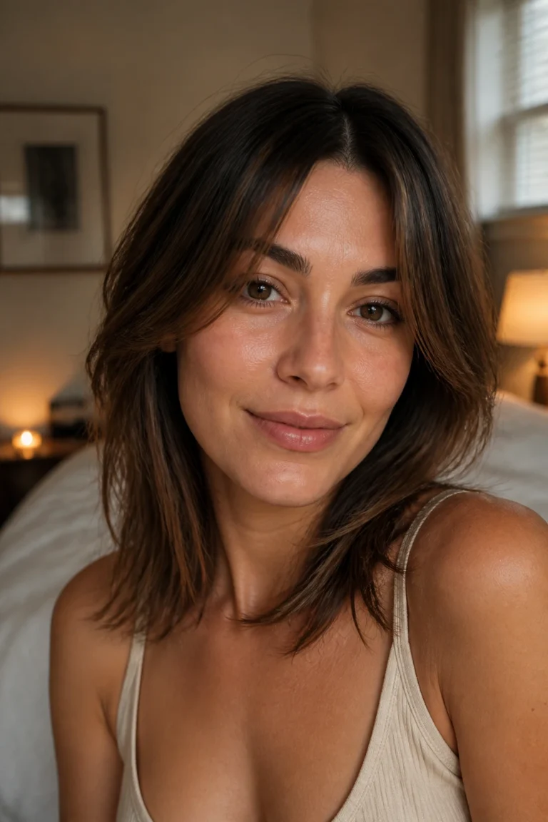 16 Medium Length Hairstyles With Middle Part Bangs