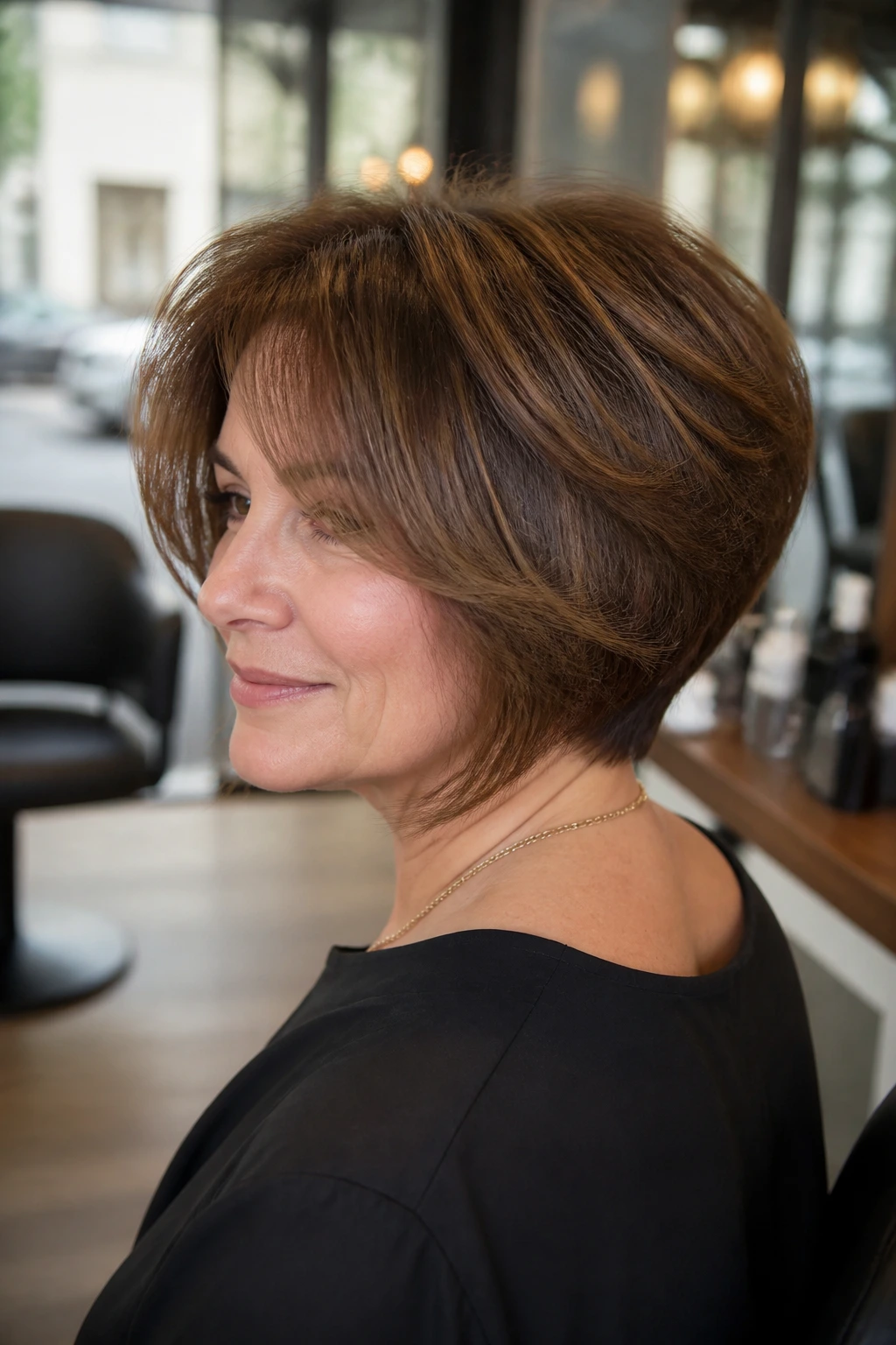 Portrait of a real person displaying a modern wedge with soft front pieces.