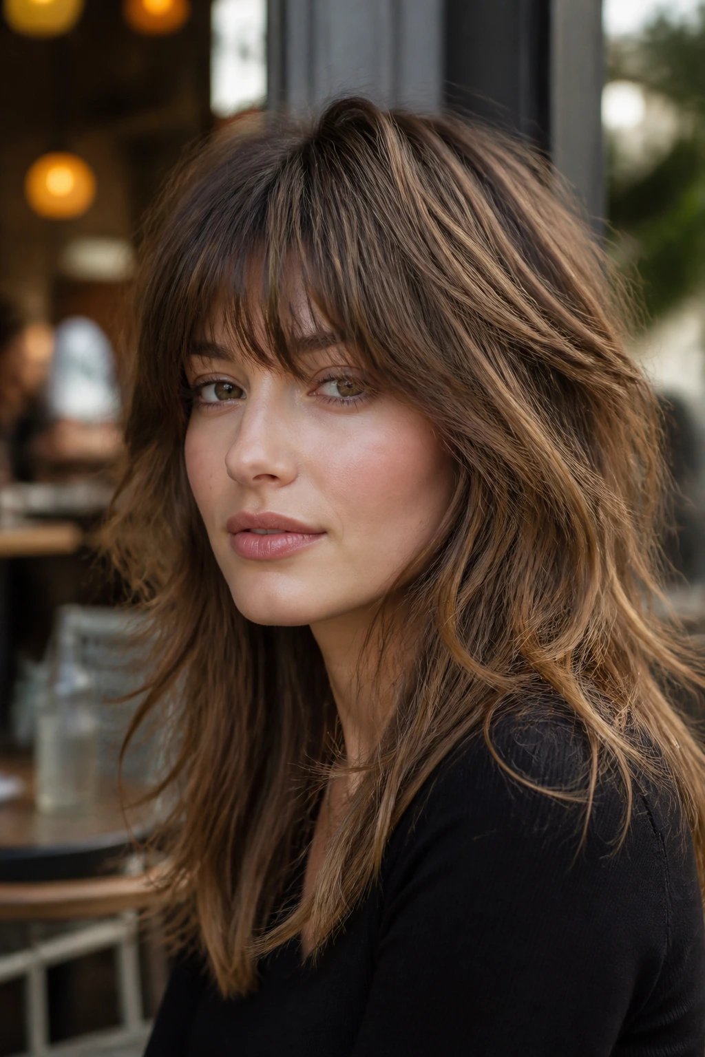 Portrait of woman with versatile shag showing mood-changing styling