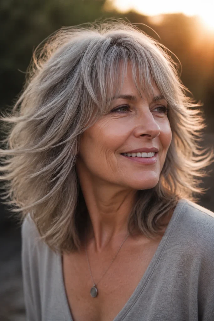 19 Medium Shaggy Hairstyles for Older Women