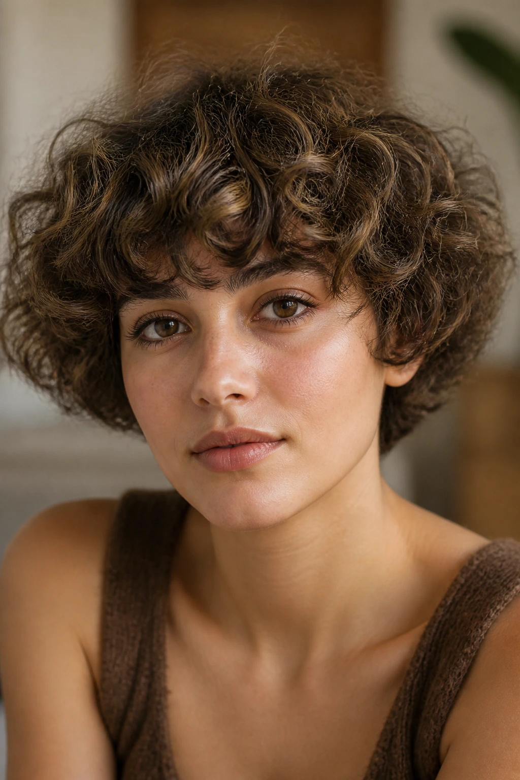 Real person with mushroom-cut beach texture and rounded crown