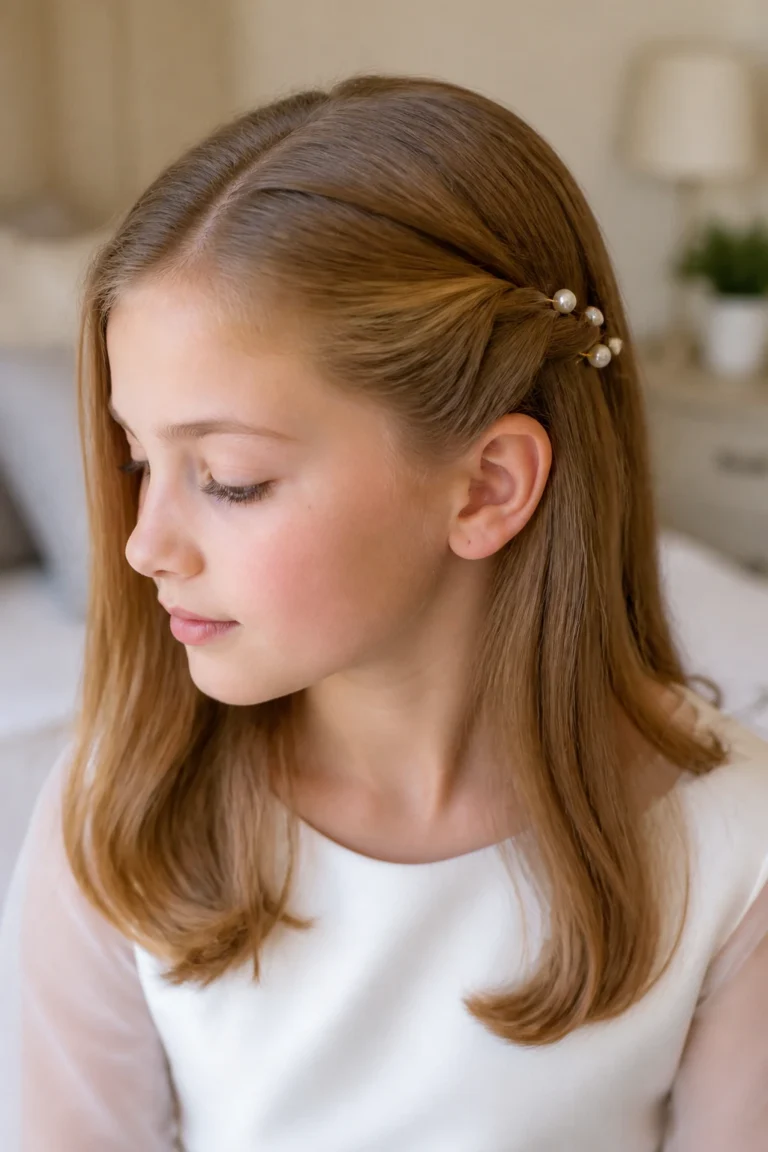 30 Half Up Half Down Styles for First Communion