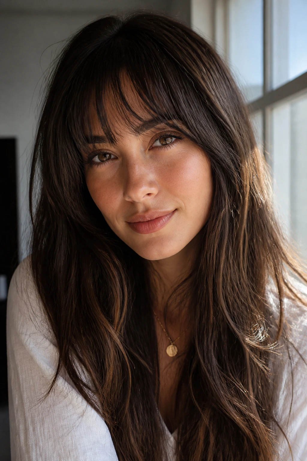 Close-up of a personalized fringe that suits the wearer’s hairline