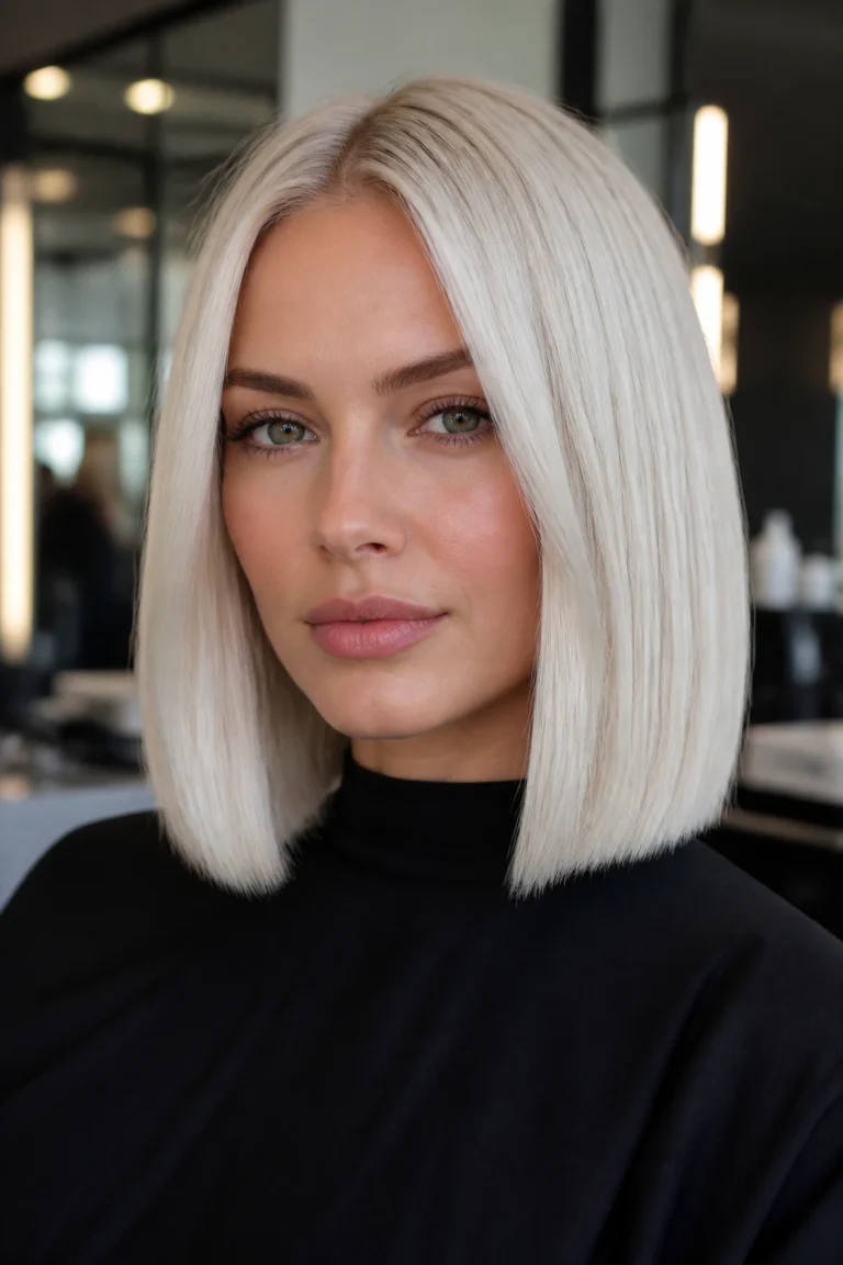 28 Lob Haircuts for Round Faces