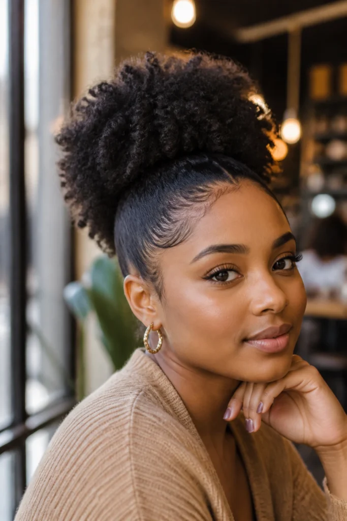 45 Cute Puff Ponytails for Natural Hair