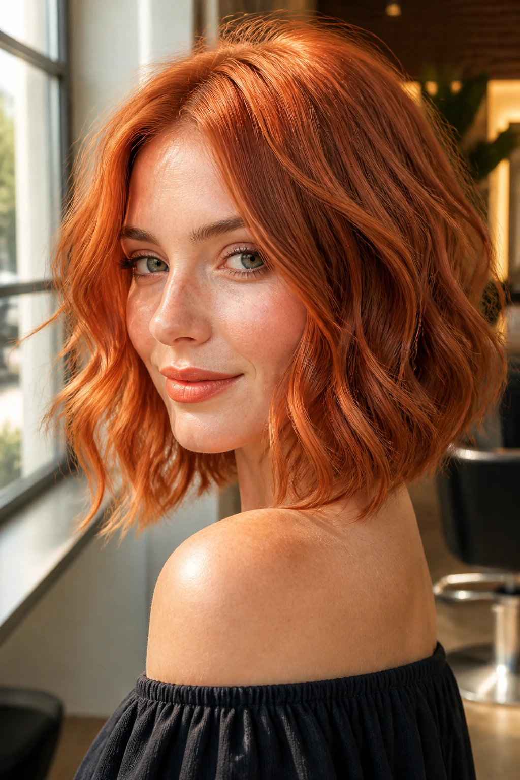 Portrait of woman with copper-red hair showing depth and warmth