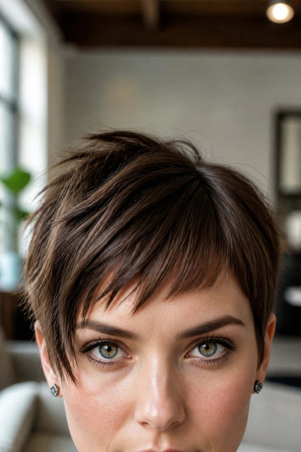 Portrait showing rocker fringe versus soft fringe contrast on a real person