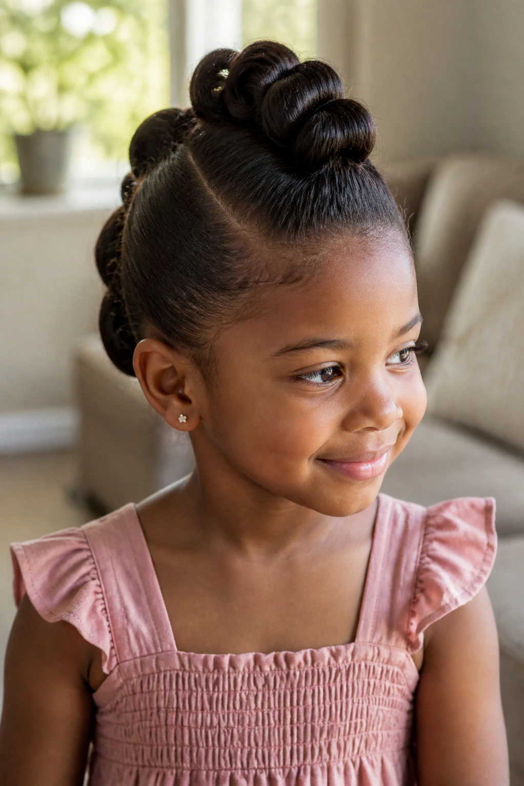Rolled faux mohawk on a real young girl