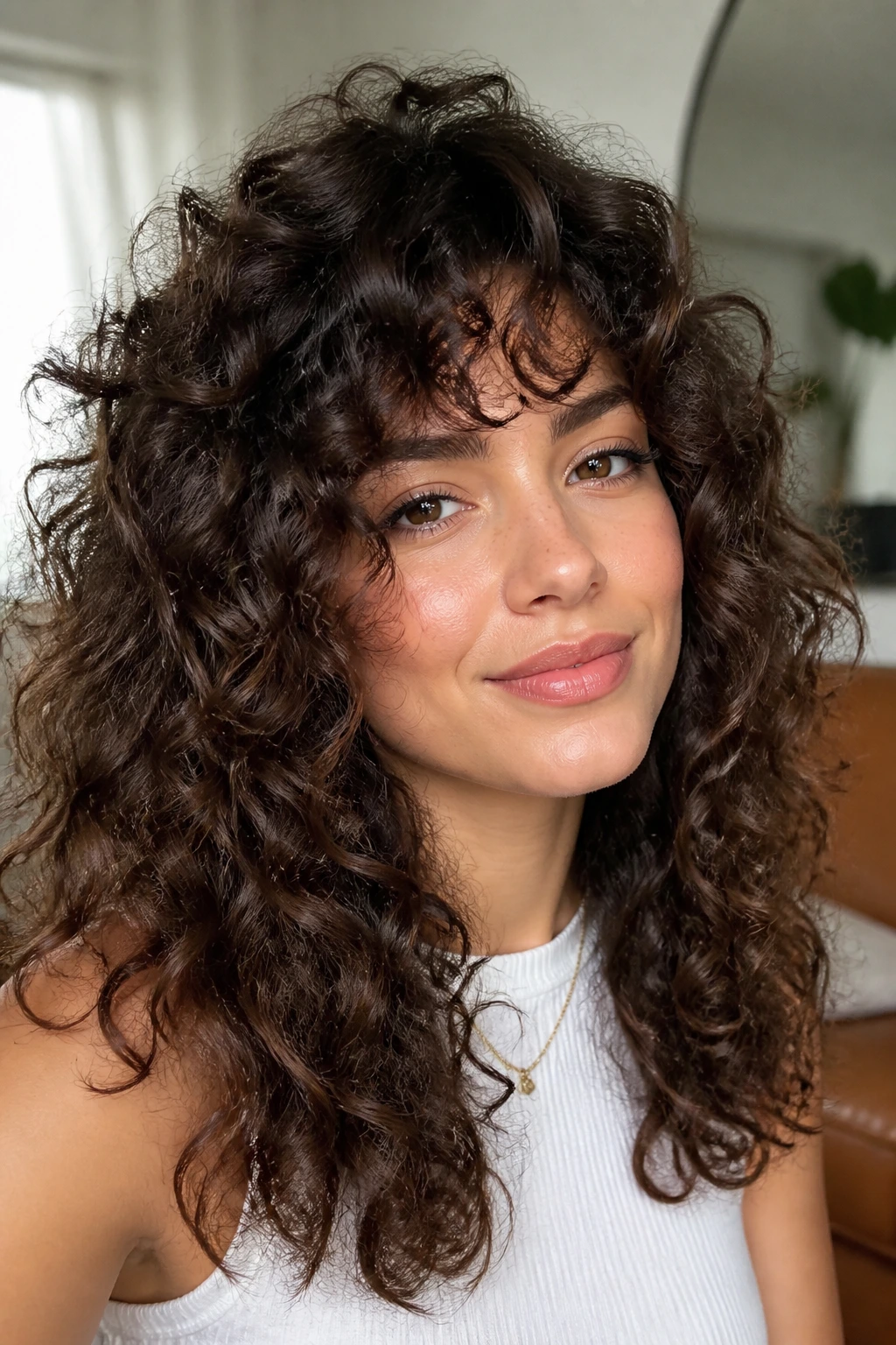 Close-up portrait showing crown lift and defined curls