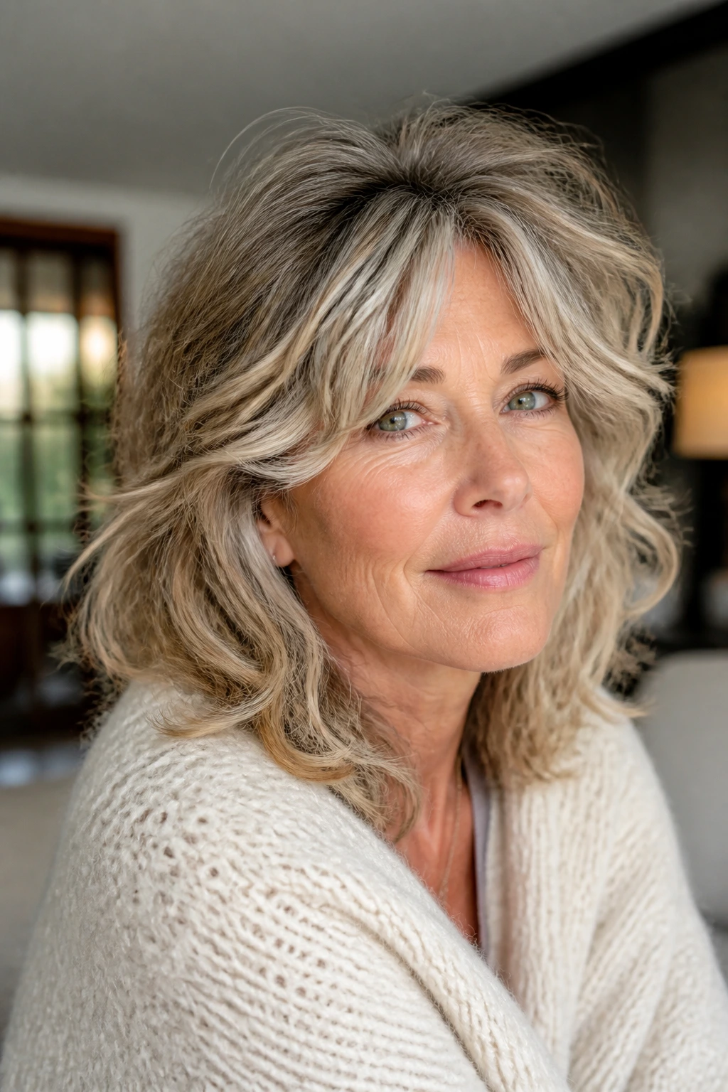 Portrait of a real woman showing crown lift and wave separation