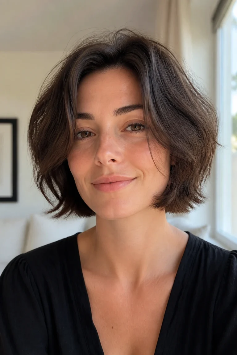 21 Short Shaggy Hair Without Bangs for Square Faces