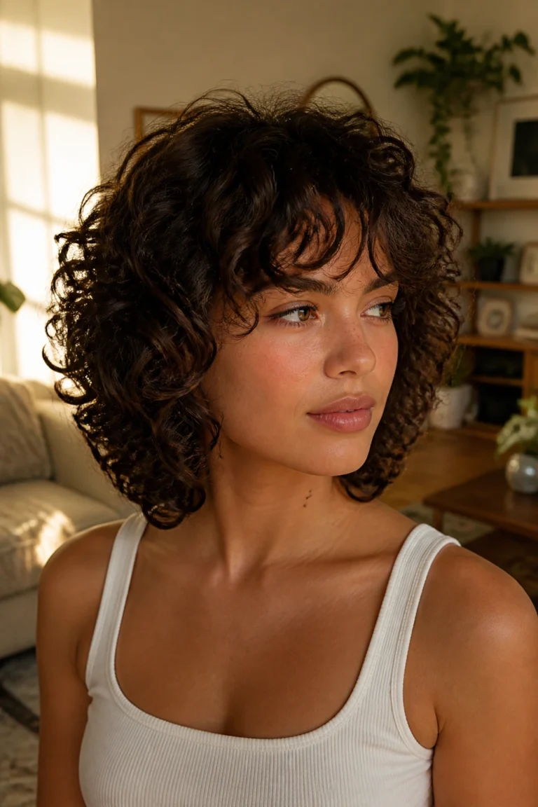 27 Medium Length Curly Shag Cuts with Bangs