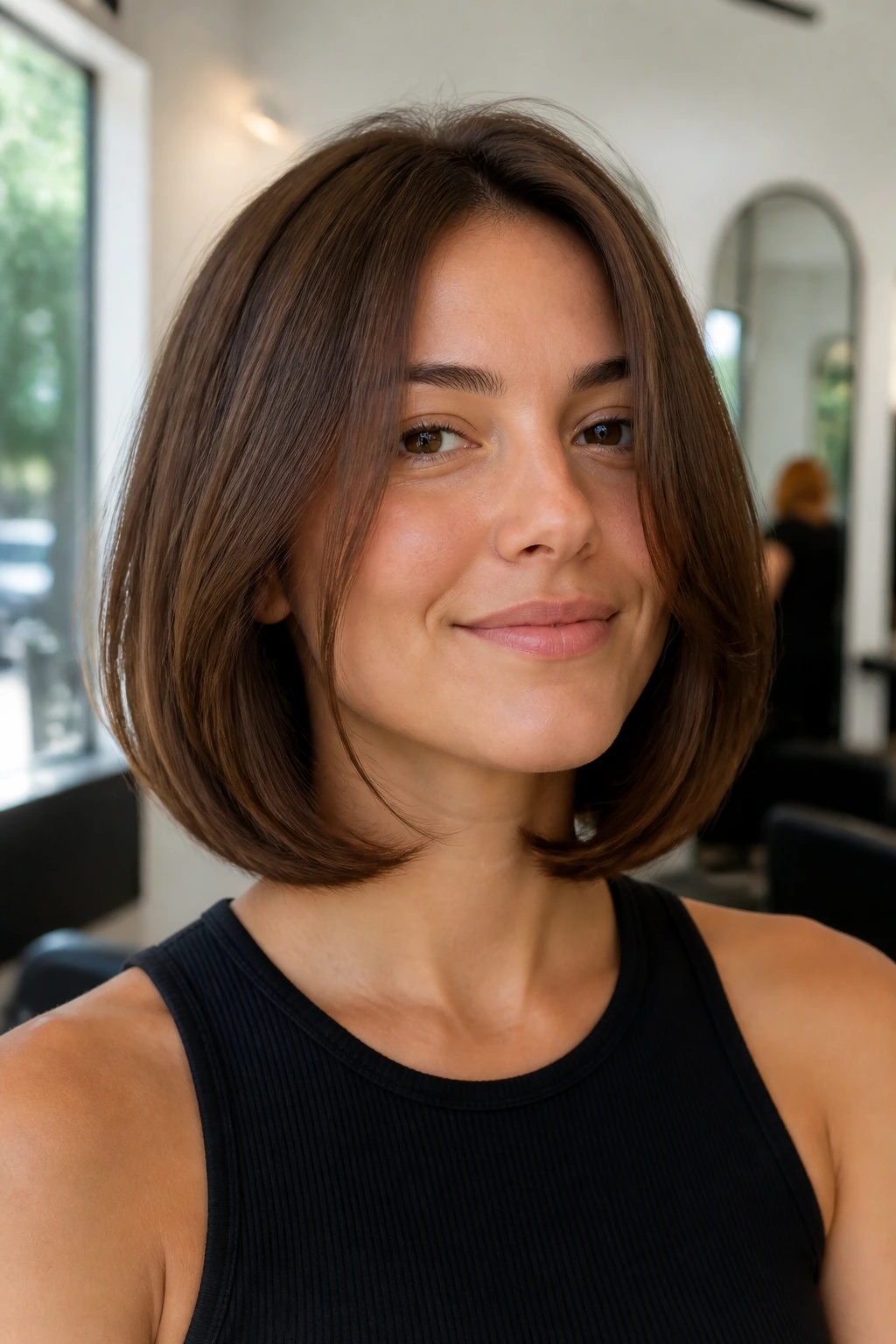 Close-up of rounded-under lob on a real woman