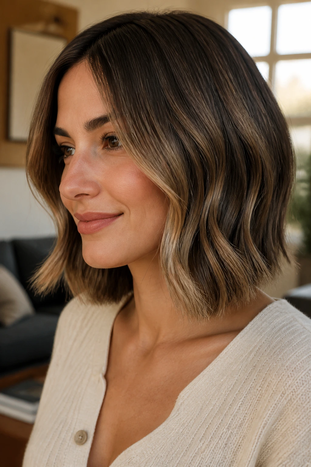 Real person with S-bend lob showing subtle waves along mid-length.