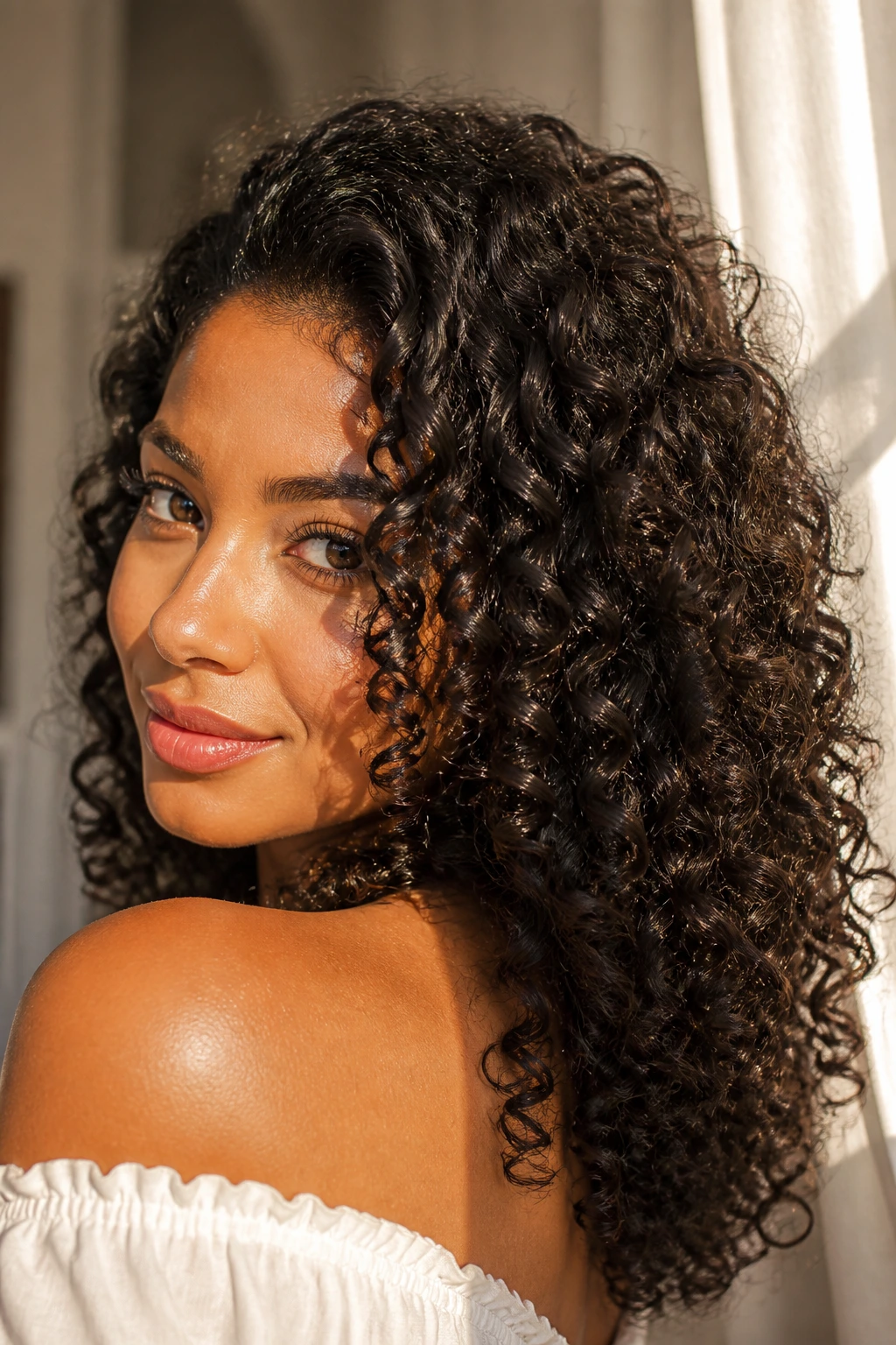 Close-up portrait of sable brown hair on a real person with deep finish