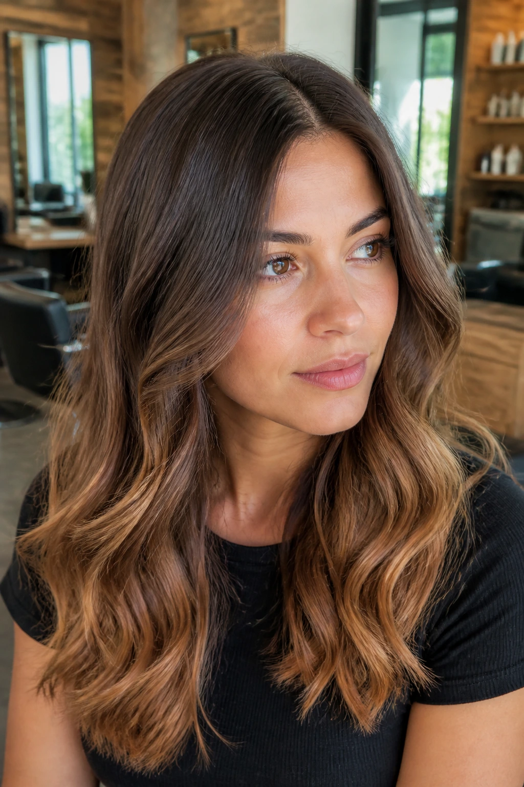 Portrait showing base shade decisions for ombre color