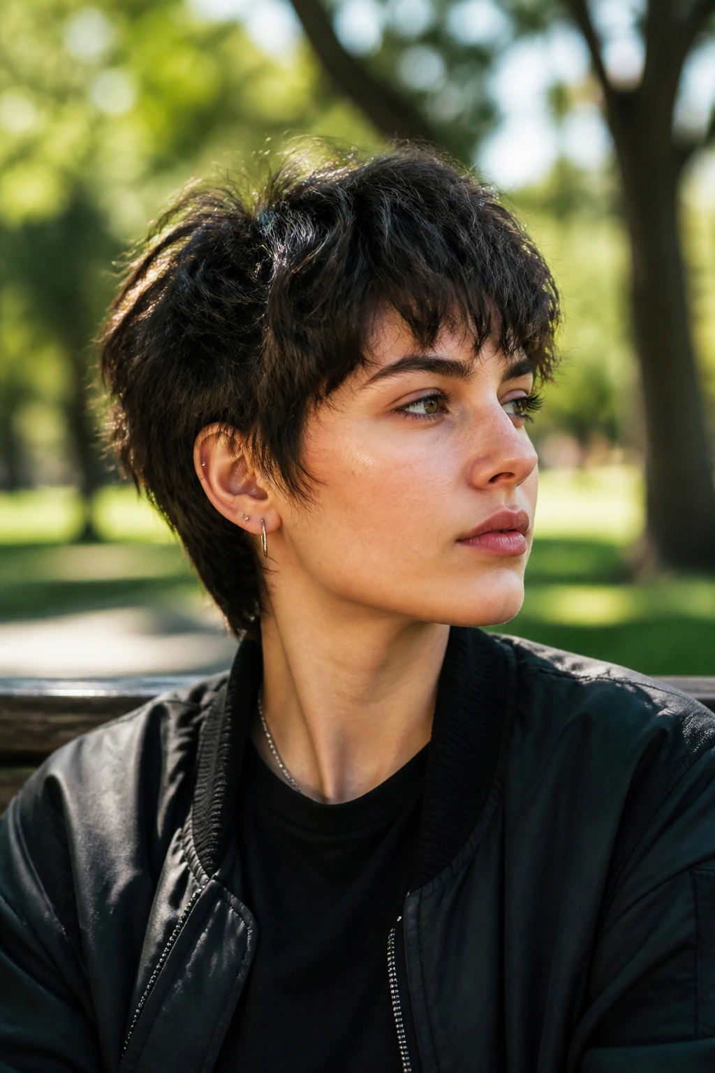 Real person with shaggy crop and lived-in texture in natural daylight