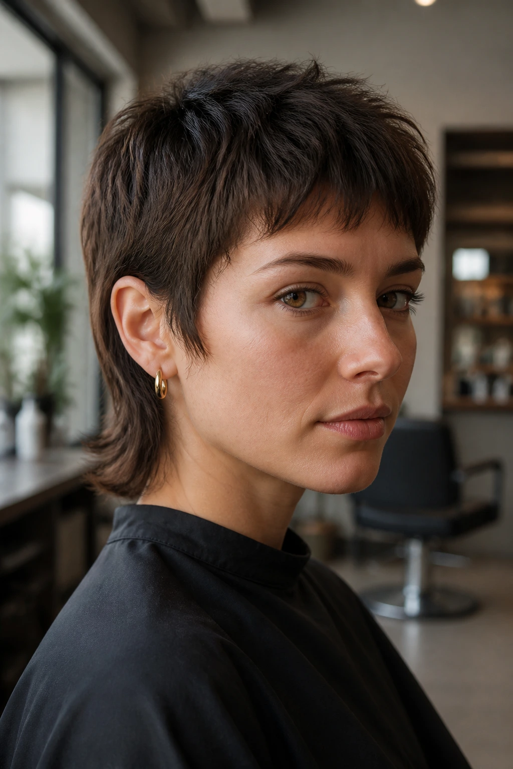 Portrait of a person with a balanced short mullet illustrating shape over shock value