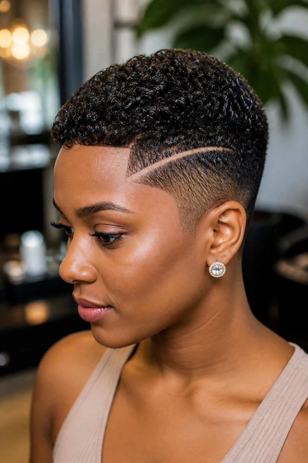 Portrait of a person with a tapered crop showing defined lines and crown shape