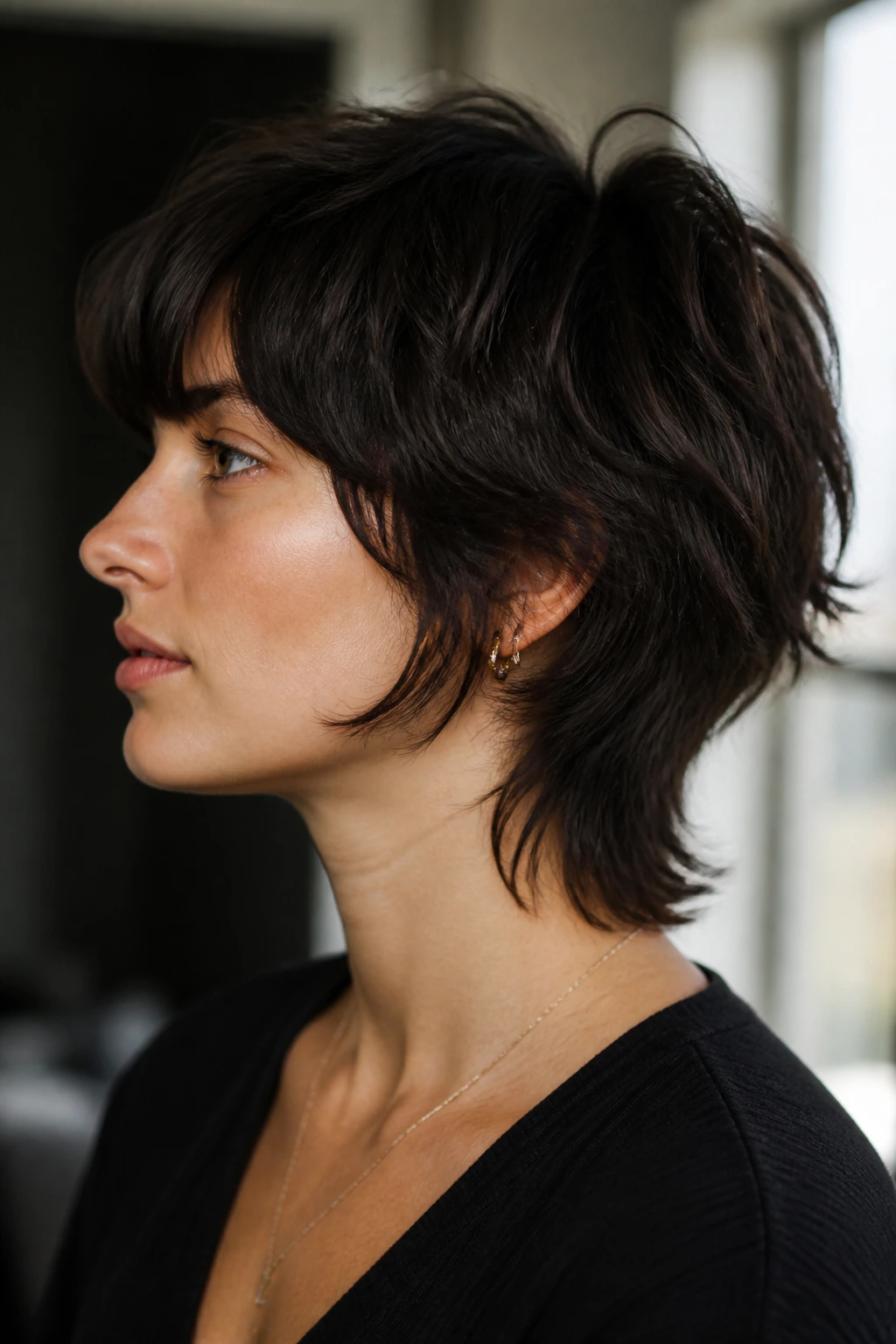 Portrait showing maintained stacked shape weeks after haircut