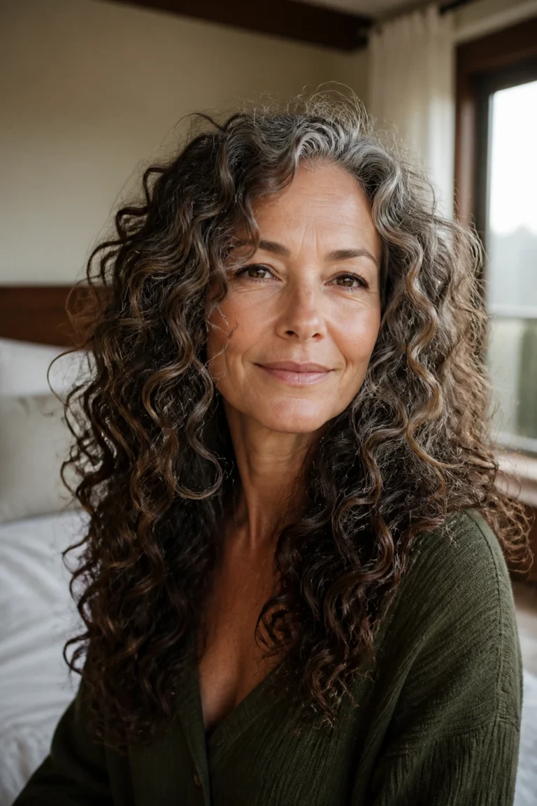27 Long Curly Haircuts for Older Women