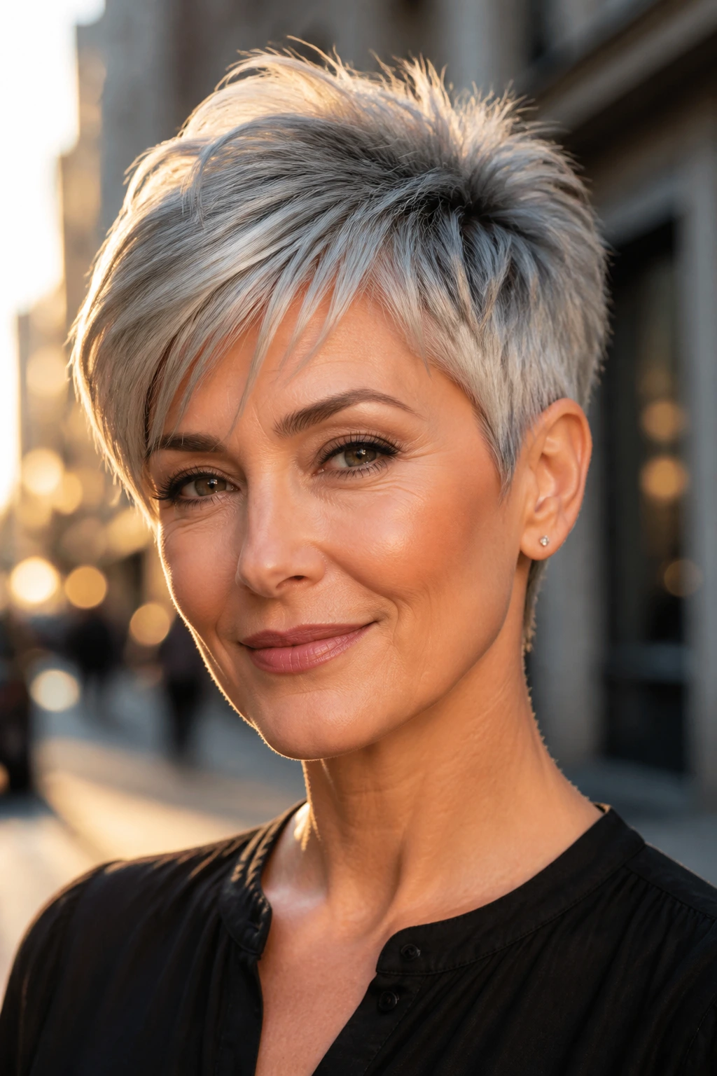 Sculpted silver pixie with defined shape