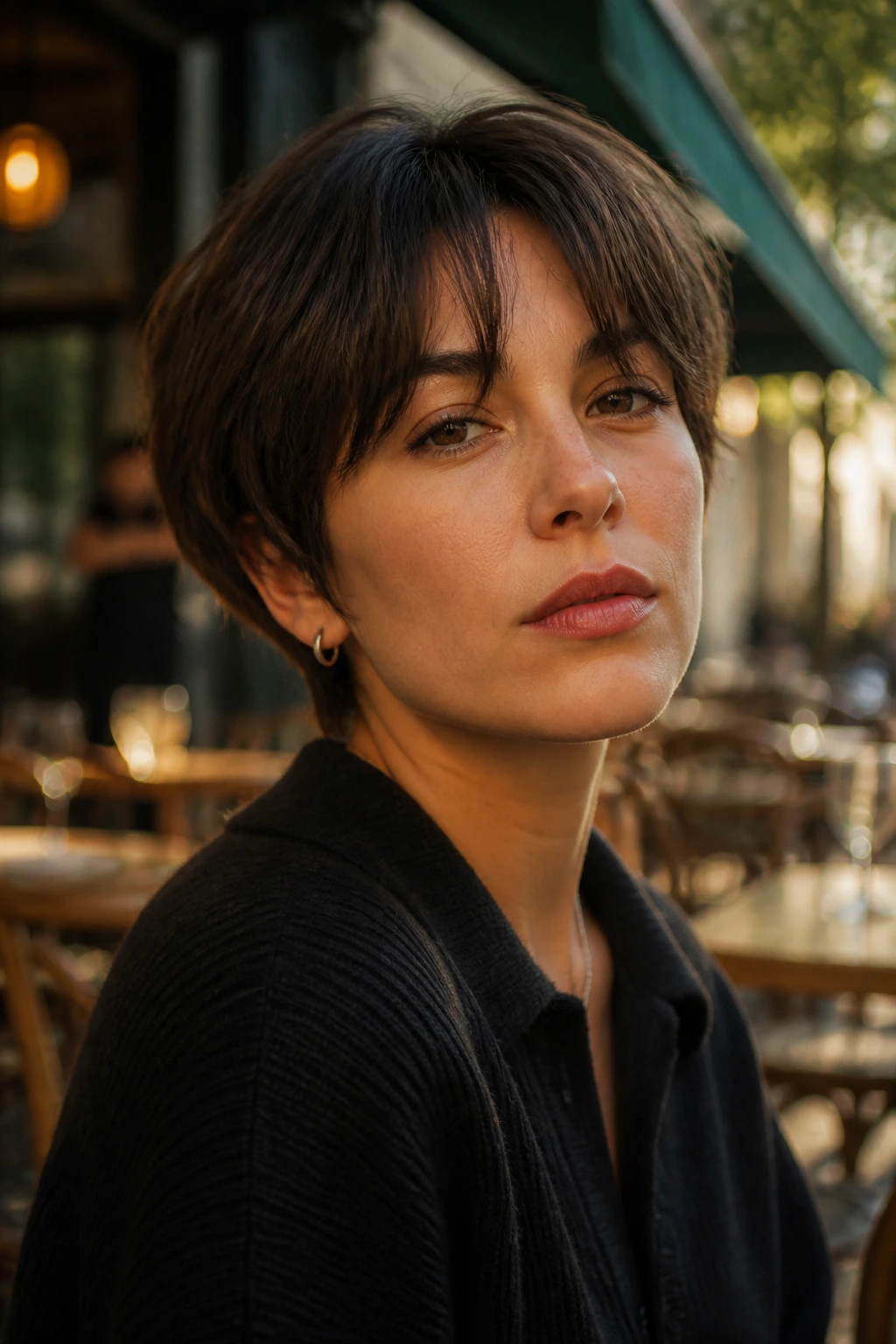 Portrait of a person with a bold short crop and open fringe