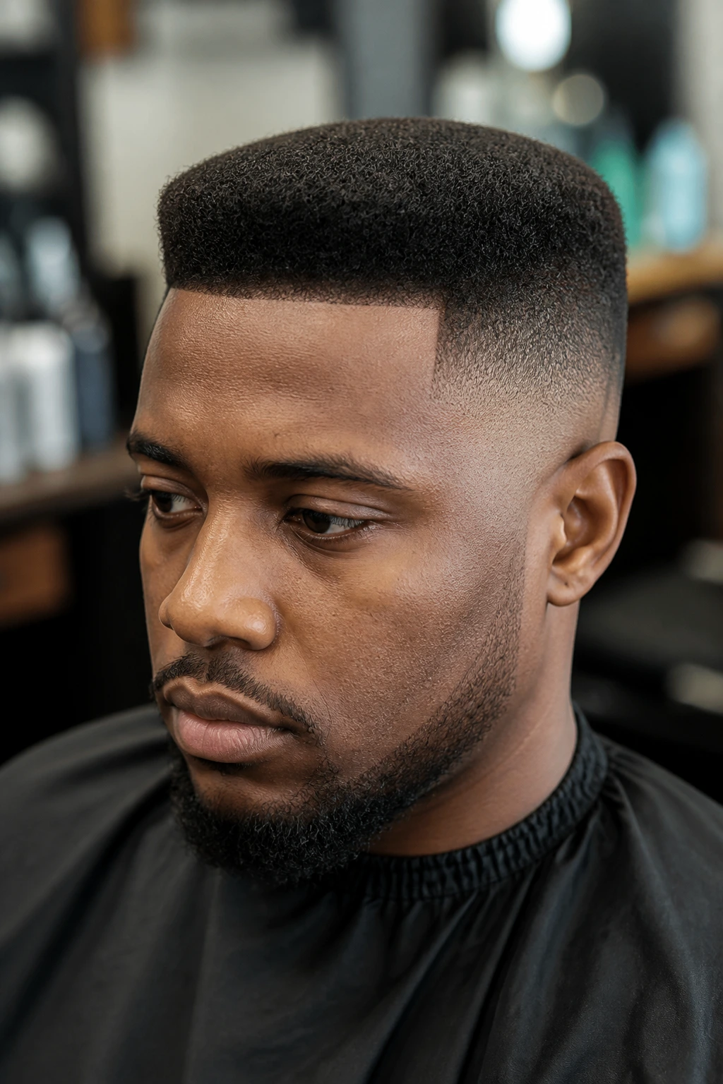 Portrait of man with short flat top fade