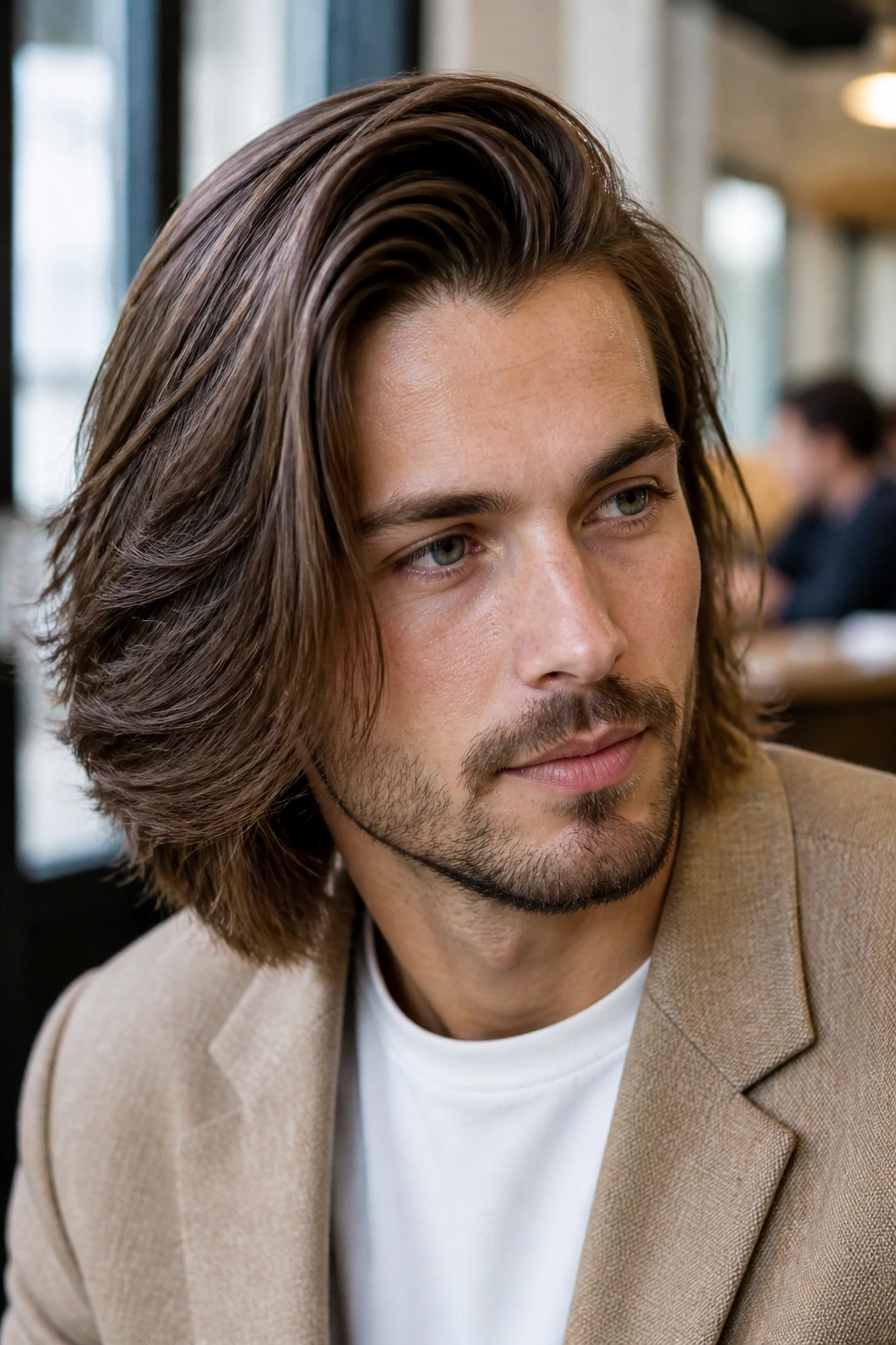 Portrait of man with side-part sweep hairstyle