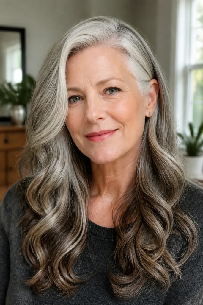 19 Long Wavy Hairstyles for Older Women