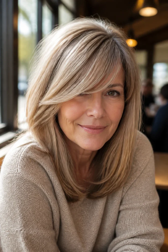 24 Bangs for Round Faces Over 40