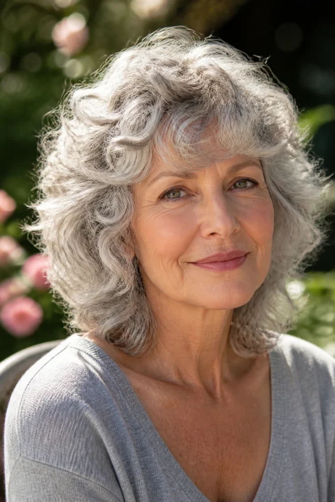 27 Long Shaggy Curly Haircuts for Older Women